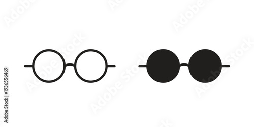Glasses icon. filled flat sign for mobile concept. glyph and line symbols