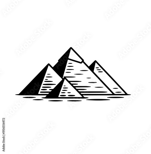 Pyramids of Giza Vector Drawing
