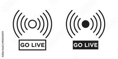 Go live icon. filled flat sign for mobile concept. glyph and line symbols