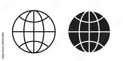 Globe icon. filled flat sign for mobile concept. glyph and line symbols