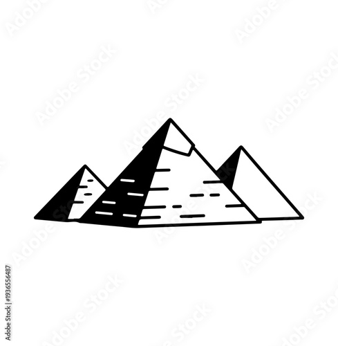 Pyramids of Giza Vector Drawing
