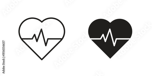 Heart rate icon. filled flat sign for mobile concept. glyph and line symbols