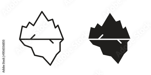 Iceberg icon. filled flat sign for mobile concept. glyph and line symbols