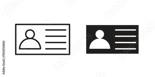 ID card icon. filled flat sign for mobile concept. glyph and line symbols