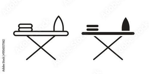 Ironing board icon. filled flat sign for mobile concept. glyph and line symbols