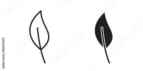Leaf icon. filled flat sign for mobile concept. glyph and line symbols