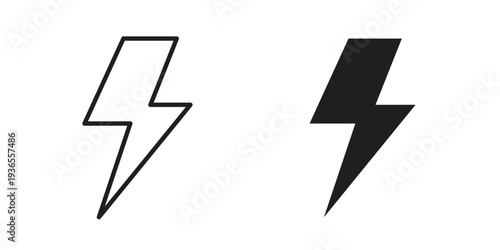 Lightning icon. filled flat sign for mobile concept. glyph and line symbols