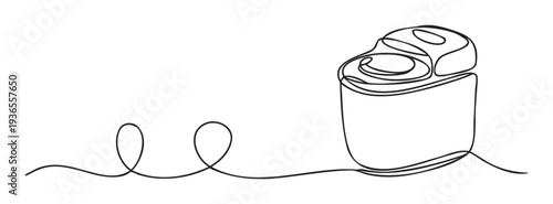 Minimalist continuous line drawing of a washing machine symbolizing domestic chores and modern home living, perfect for contemporary interior concepts and appliance advertising