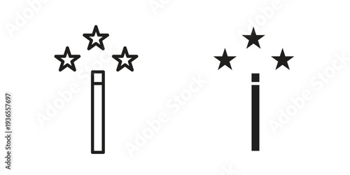 Magic wand icon. filled flat sign for mobile concept. glyph and line symbols