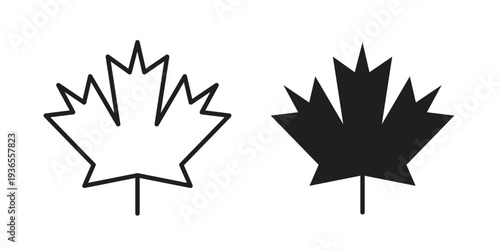 Maple leaf icon. filled flat sign for mobile concept. glyph and line symbols