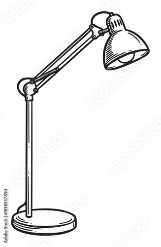 A versatile desk lamp graphic offering adjustable lighting for home office or study environments, perfect for educational materials or business presentations