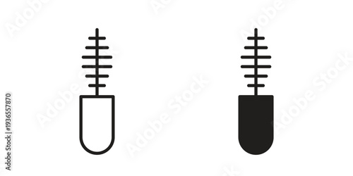 Mascara brush icon. filled flat sign for mobile concept. glyph and line symbols