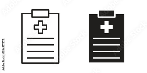 Medical report icon. filled flat sign for mobile concept. glyph and line symbols