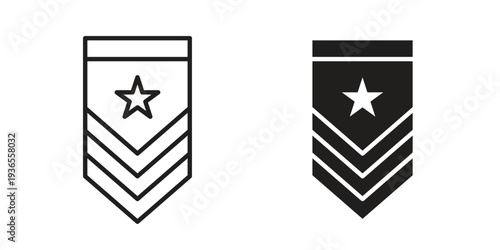 Military rank badge icon. filled flat sign for mobile concept. glyph and line symbols