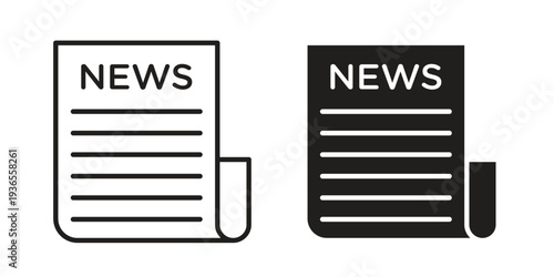News icon. filled flat sign for mobile concept. glyph and line symbols