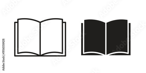 open book icon. filled flat sign for mobile concept. glyph and line symbols