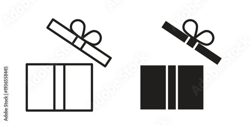 Open gift box icon. filled flat sign for mobile concept. glyph and line symbols