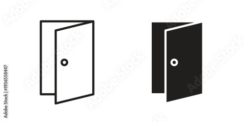 Open door icon. filled flat sign for mobile concept. glyph and line symbols
