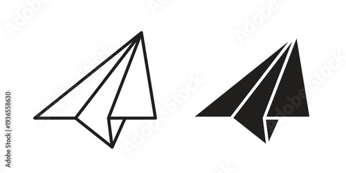 Paper plane icon. filled flat sign for mobile concept. glyph and line symbols