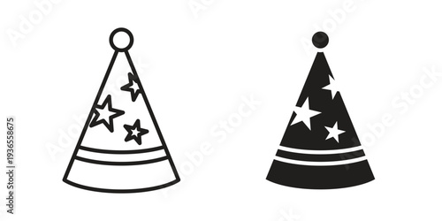 Party hat icon. filled flat sign for mobile concept. glyph and line symbols