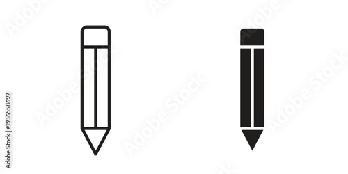 Pencil icon. filled flat sign for mobile concept. glyph and line symbols