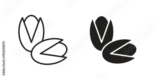 Pistachio icon. filled flat sign for mobile concept. glyph and line symbols