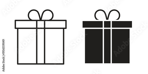 Present gift box icon. filled flat sign for mobile concept. glyph and line symbols