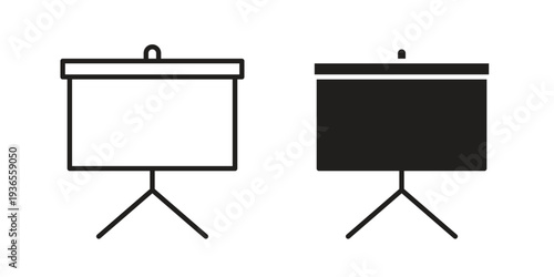 Presentation board icon. filled flat sign for mobile concept. glyph and line symbols