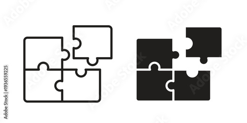 Puzzle icon. filled flat sign for mobile concept. glyph and line symbols