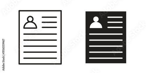 Resume icon. filled flat sign for mobile concept. glyph and line symbols