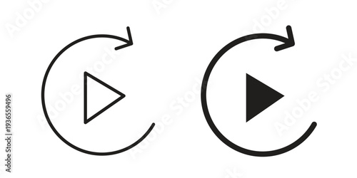 Replay icon. filled flat sign for mobile concept. glyph and line symbols