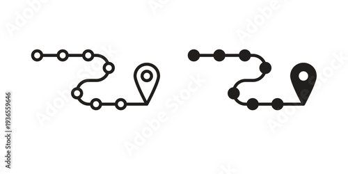 Roadmap icon. filled flat sign for mobile concept. glyph and line symbols