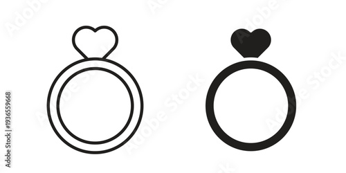 Ring icon. filled flat sign for mobile concept. glyph and line symbols