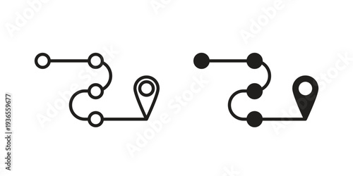 Roadmap icon. filled flat sign for mobile concept. glyph and line symbols