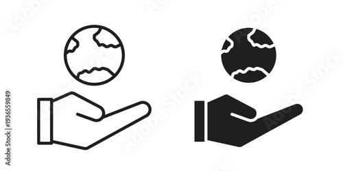 Save environment icon. filled flat sign for mobile concept. glyph and line symbols