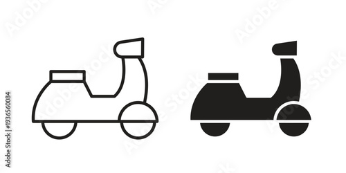 Scooter bike icon. filled flat sign for mobile concept. glyph and line symbols