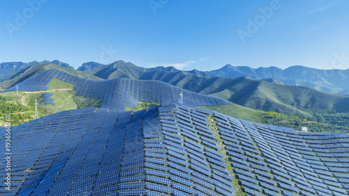 Wallpaper Mural Solar Farm on Rolling Mountain Hills Torontodigital.ca