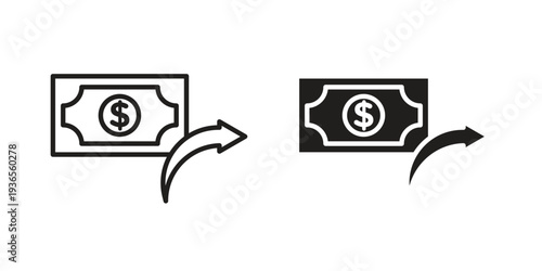 Send money icon. filled flat sign for mobile concept. glyph and line symbols