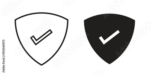 Shield check icon. filled flat sign for mobile concept. glyph and line symbols