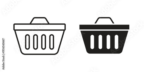 Shopping basket icon. filled flat sign for mobile concept. glyph and line symbols