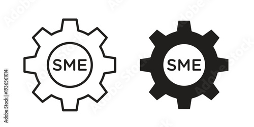SME icon. filled flat sign for mobile concept. glyph and line symbols