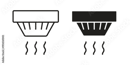 Smoke detector icon. filled flat sign for mobile concept. glyph and line symbols
