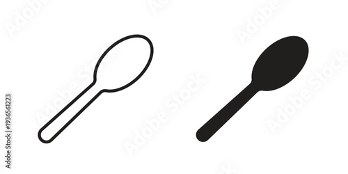 Spoon icon. filled flat sign for mobile concept. glyph and line symbols
