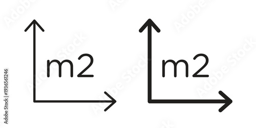 Square Meter icon. filled flat sign for mobile concept. glyph and line symbols