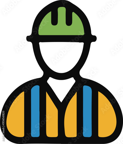 modern construction worker vector icon for business