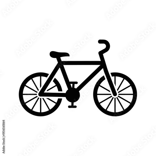 Vintage red mountain bike cycling illustration featuring an old retro vehicle with black wheels and pedals isolated on a white background for sport and travel