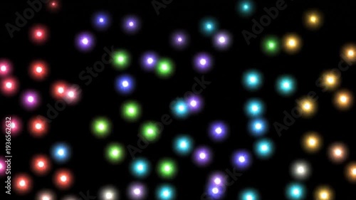 Wallpaper Mural Abstract Animation Of Colorful Glowing Bokeh Particles And Lights Twinkling And Floating On A Black Background For A Festive And Magical Celebration Torontodigital.ca