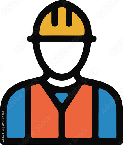 modern construction worker vector icon