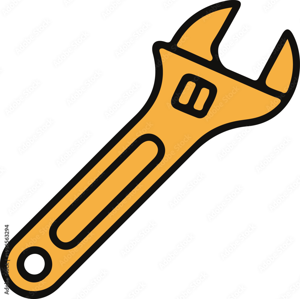 Obraz premium minimalist pipe wrench icon