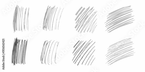 Abstract arrangement of scribbled lines in varying shades of gray